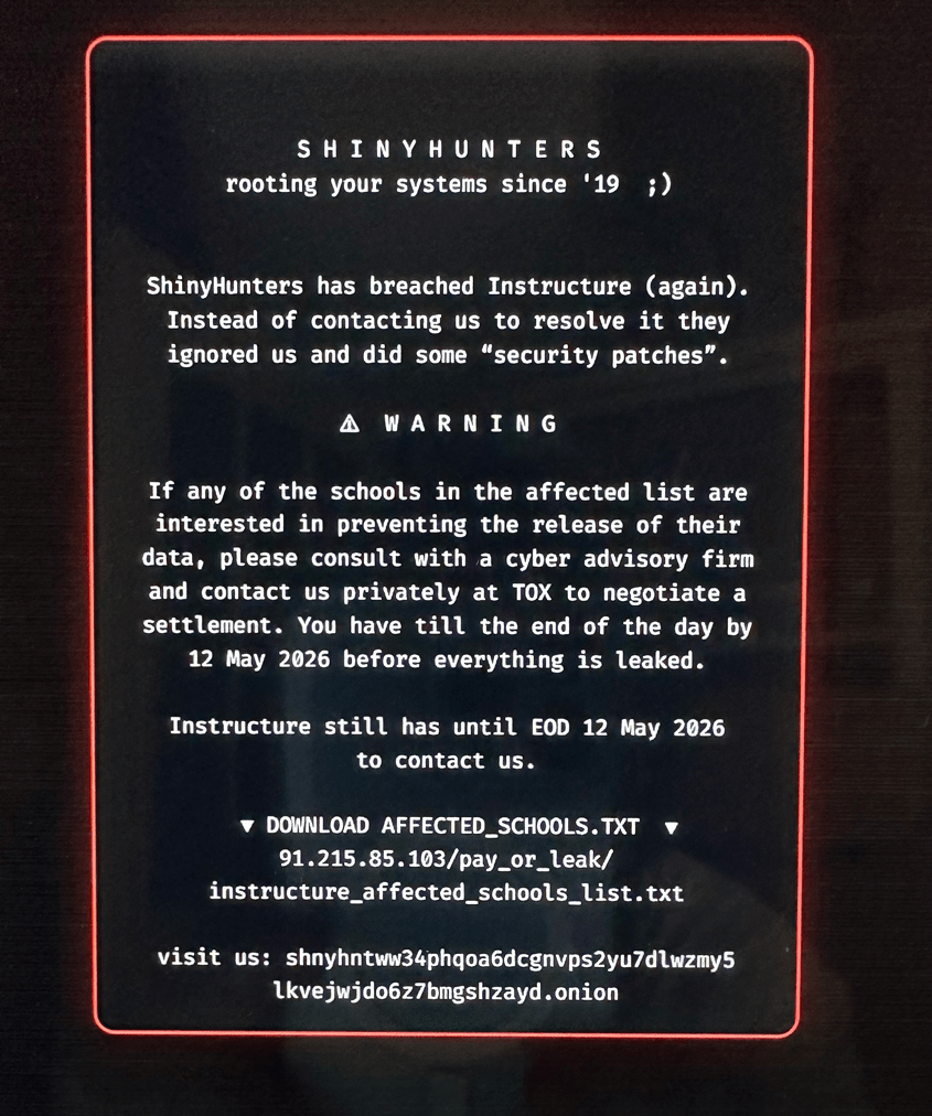 ShinyHunters Cyberattack Disrupts Higher Education Institutions