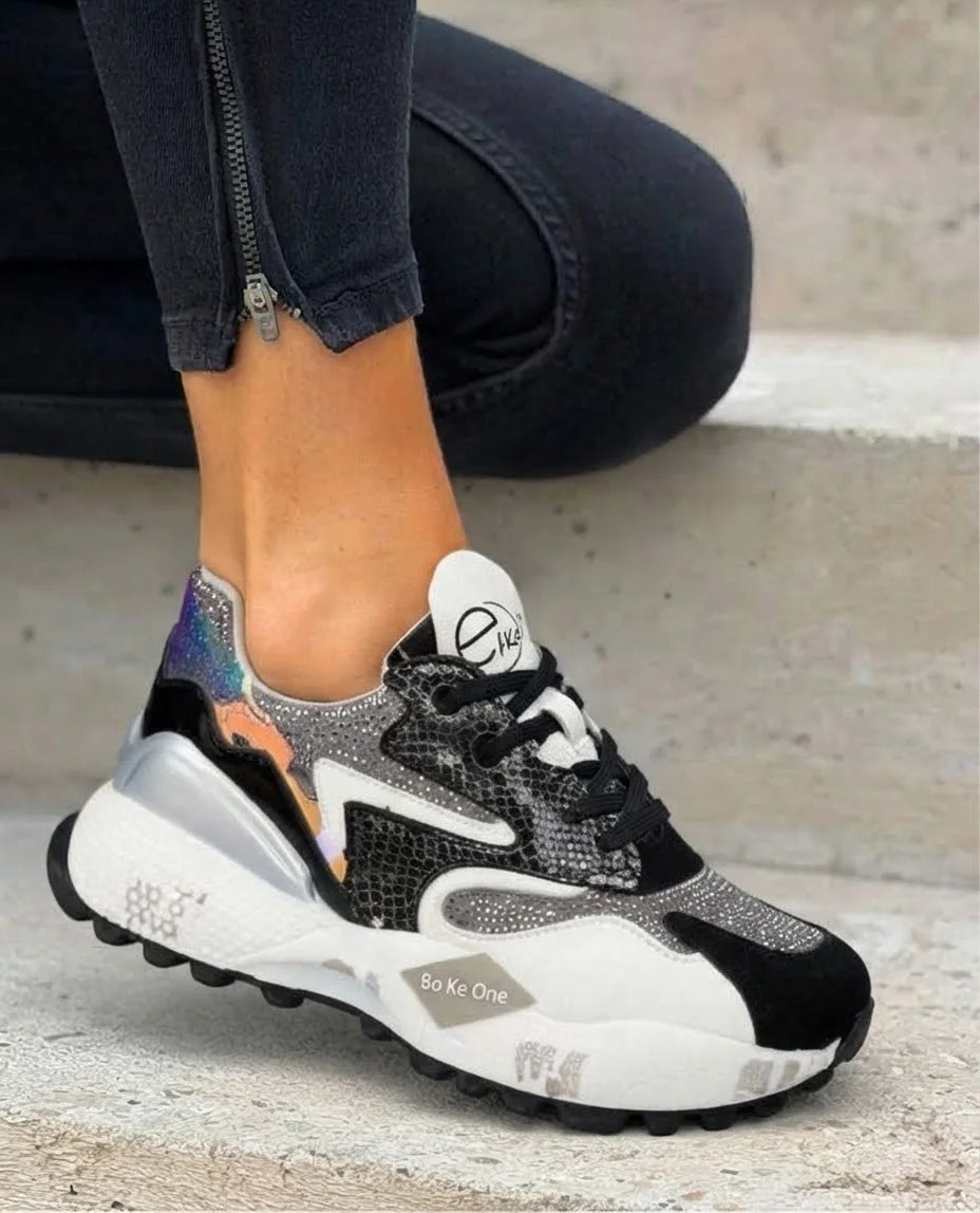 magellancipo Exé D190608-17 fekete-ezüst sneaker