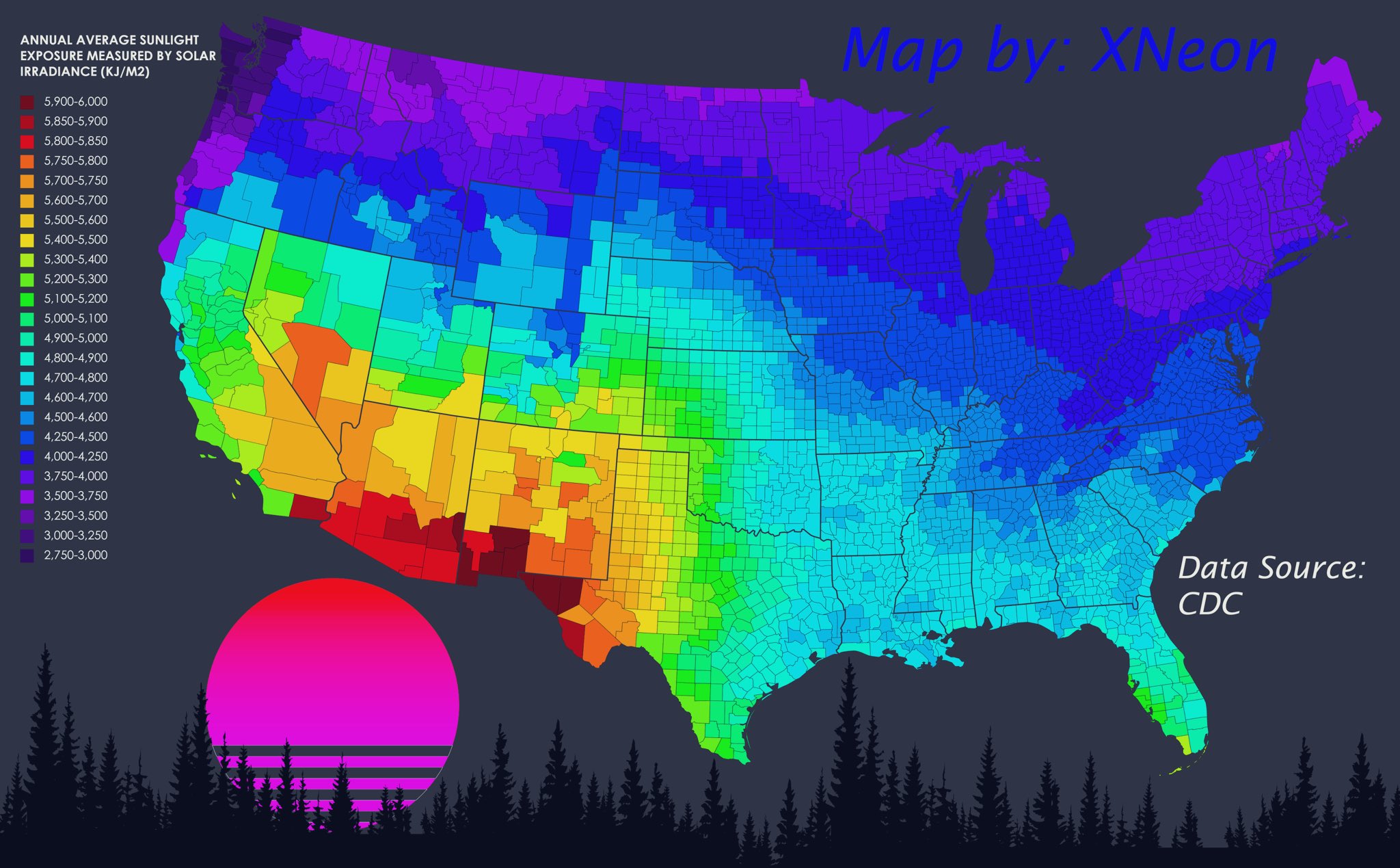 Chasing The Sun US Sunshine Hours Map Unveiled Sunshine Map 