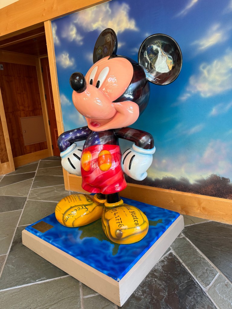 Patriotic Mickey Mouse statue in Shades of Green Lobby