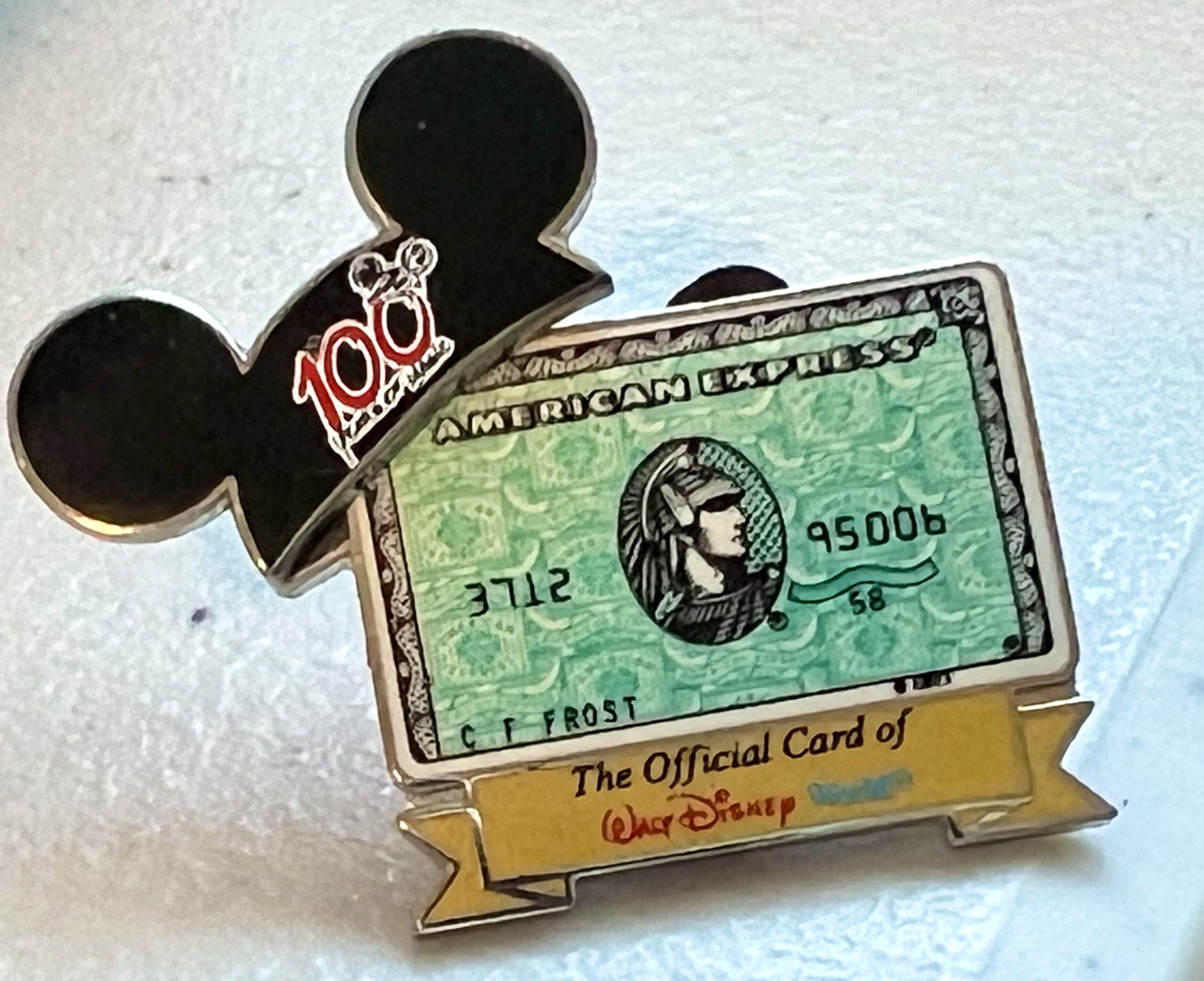 Walt Disney World 100 Years of Magic American Express Press Event promotional Disney Pin 
