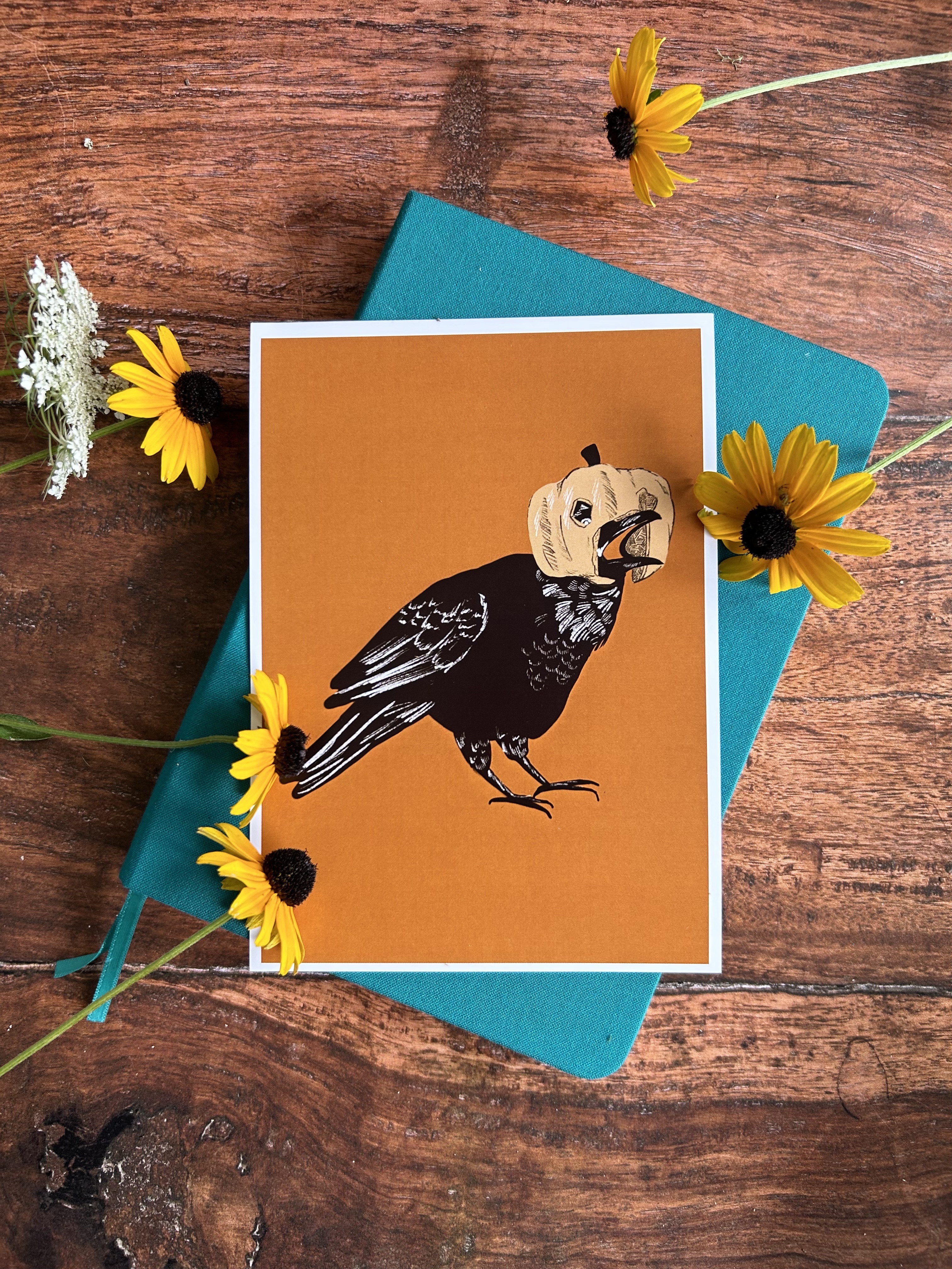 Pumpkin Crow Print 5x7