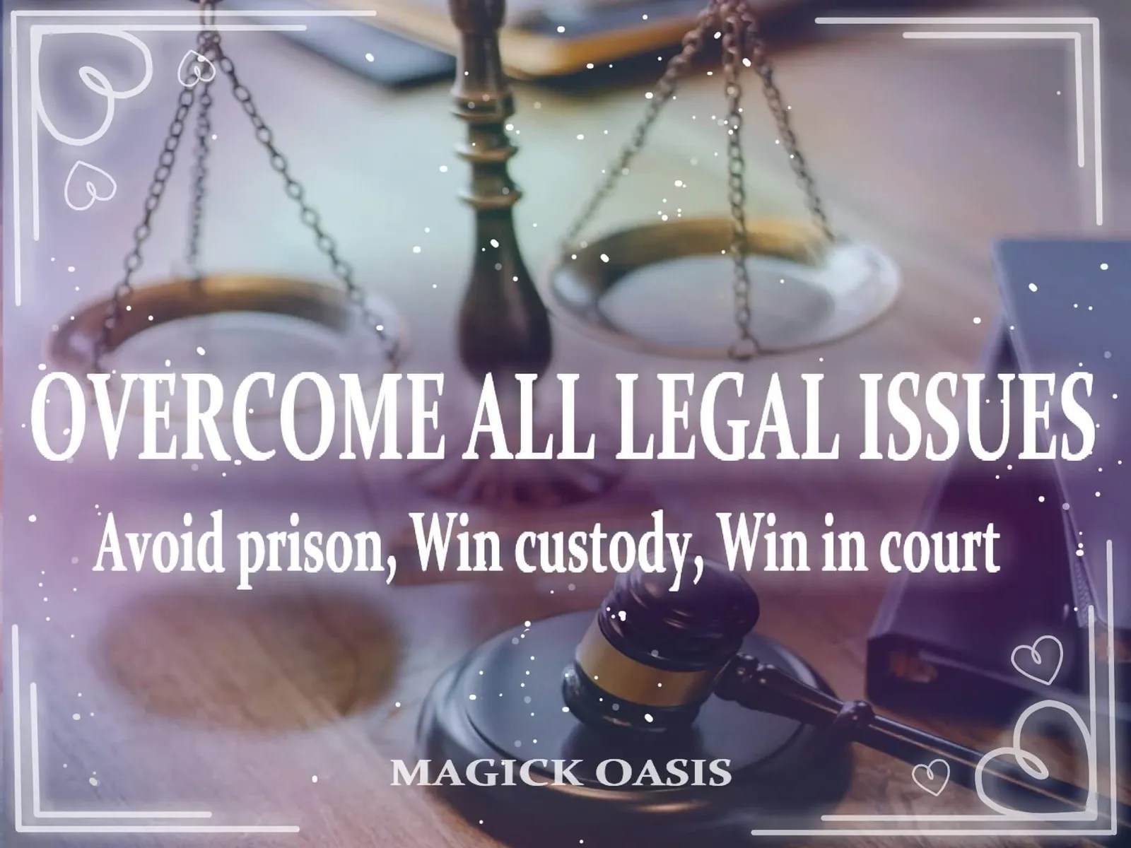 Court case spell for legal success, custody victory, and avoiding legal trouble with scales of justice