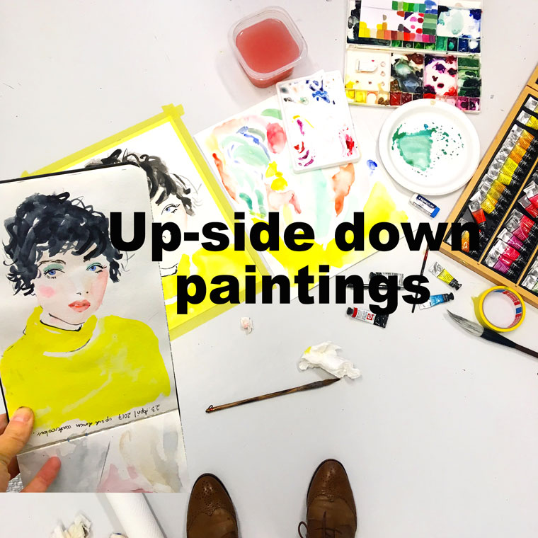 Kunst Sandnes Kunstforening. upside down painting. #Watercolor. Workin progress