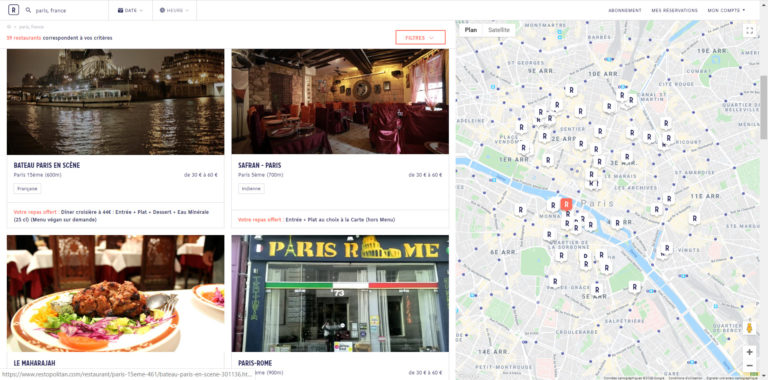 localiser un restaurant partenaire