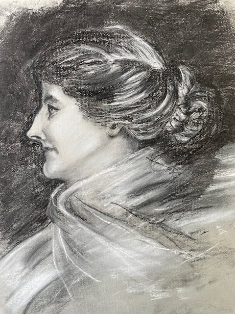 Read more about the article Learn to draw Portraits with charcoal at online Introduction to Portrait course with live tuition.