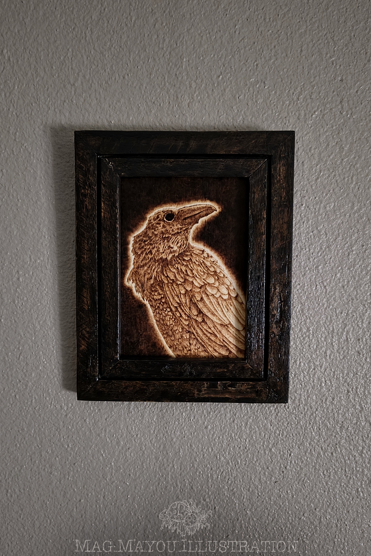 Tableau pyrogravé : L’ombre qui veille