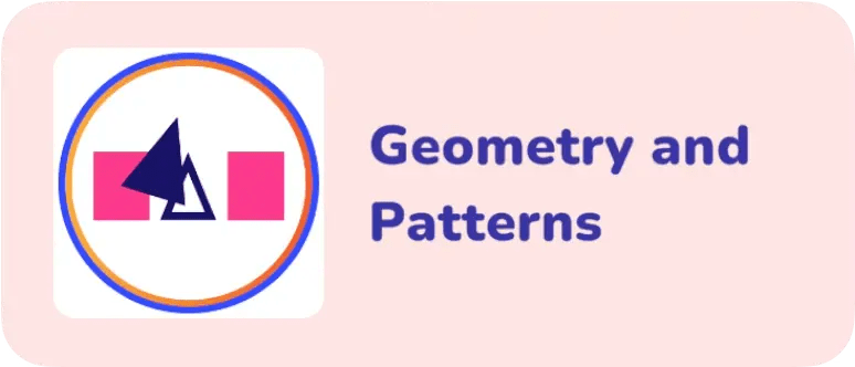 Symbol für kognitive Fähigkeiten im Bereich Geometrie und Muster, das die Formerkennung und das sequenzielle Denken in der Lernmethode von Magrid darstellt