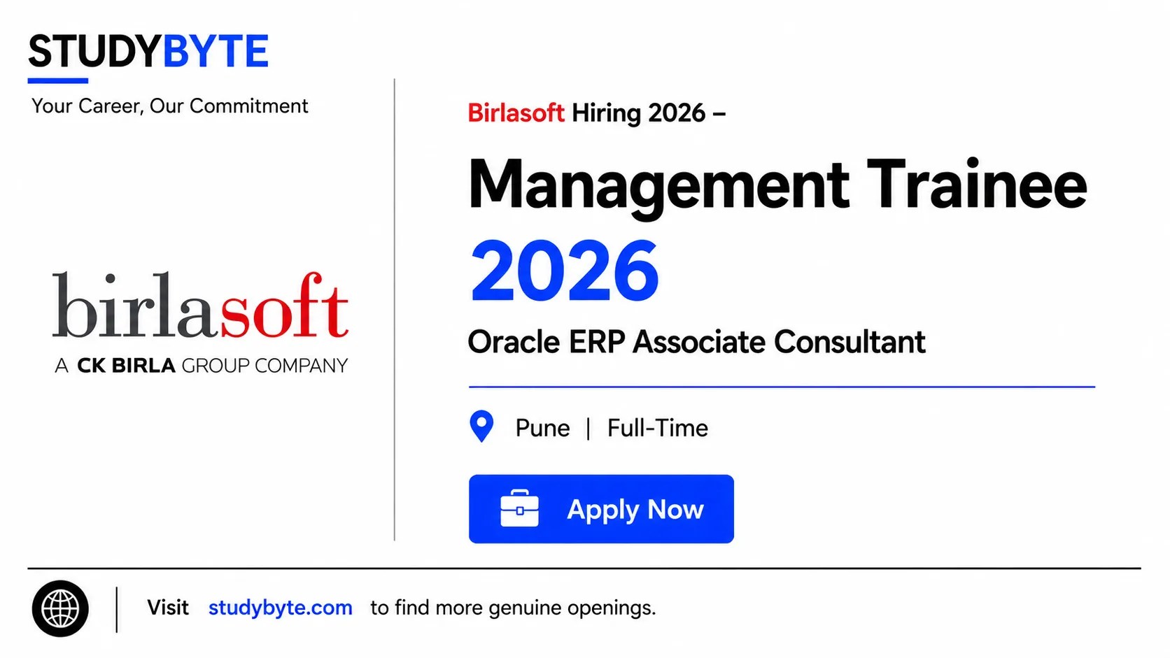 Management Trainee 2026 at Birlasoft – Oracle ERP Associate Consultant