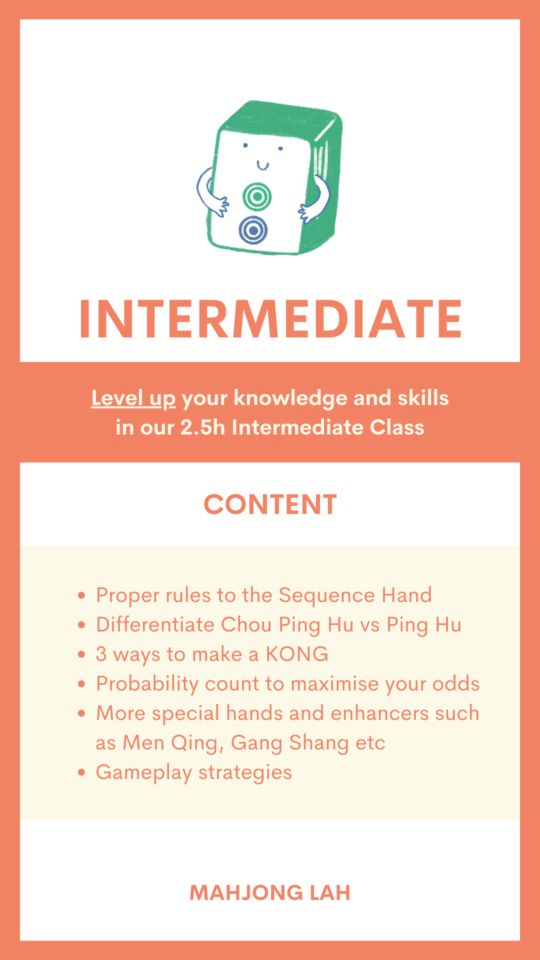 SINGAPORE MAHJONG INTERMEDIATE CLASS