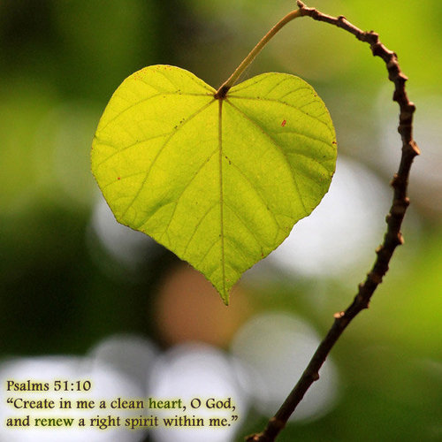 In Psa. 51:10 David prays, Create in me a clean heart, O God, and renew a steadfast spirit within me.