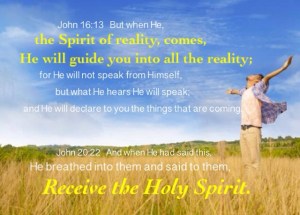 Only the Spirit can Live the Christian Life, so Breathe in the Life-Giving Spirit! John 20:22 And when He has said this, He breathed into them and said to them, receive the Holy Spirit.