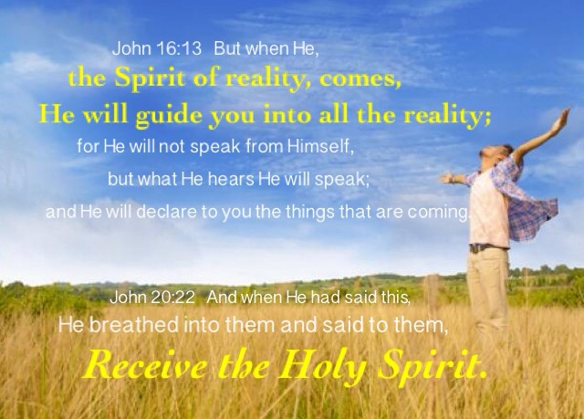Only the Spirit can Live the Christian Life, so Breathe in the Life-Giving Spirit! John 20:22 And when He has said this, He breathed into them and said to them, receive the Holy Spirit.