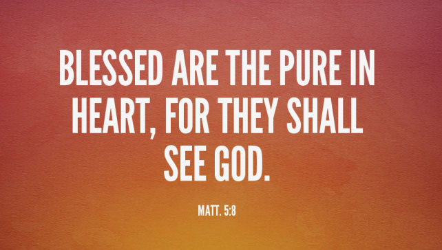 Matt. 5:8 Blessed are the pure in heart, for they shall see God.