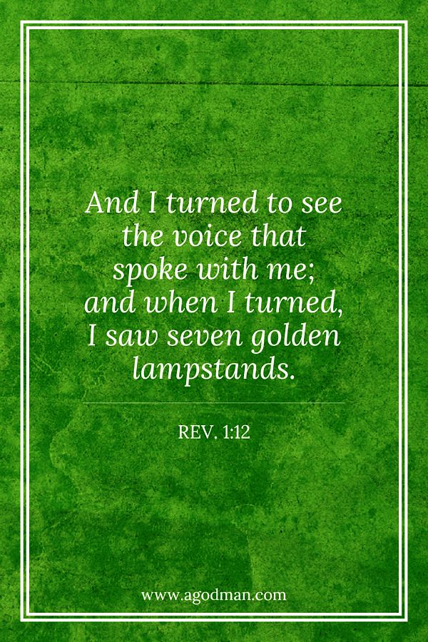 Rev. 1:12 And I turned to see the voice that spoke with me; and when I turned, I saw seven golden lampstands.