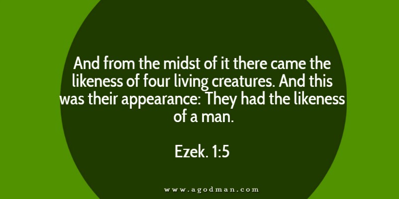 Ezek. 1:5 And from the midst of it there came the likeness of four living creatures. And this was their appearance: They had the likeness of a man.