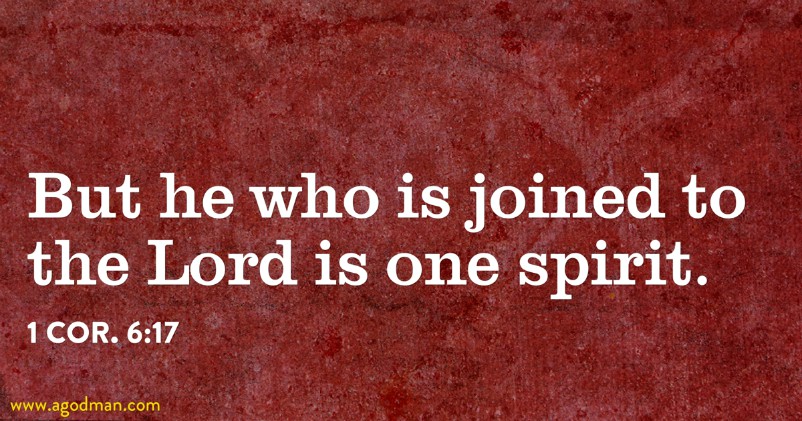 1 Cor. 6:17 But he who is joined to the Lord is one spirit.