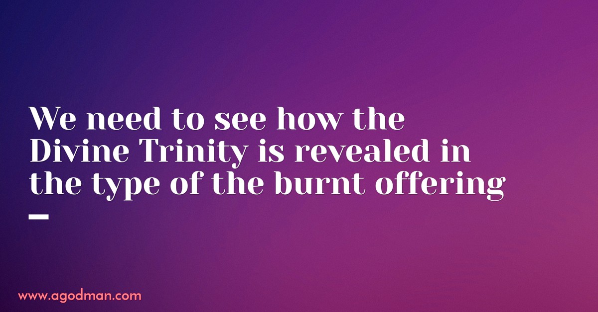 We need to see how the Divine Trinity is revealed in the type of the burnt offering