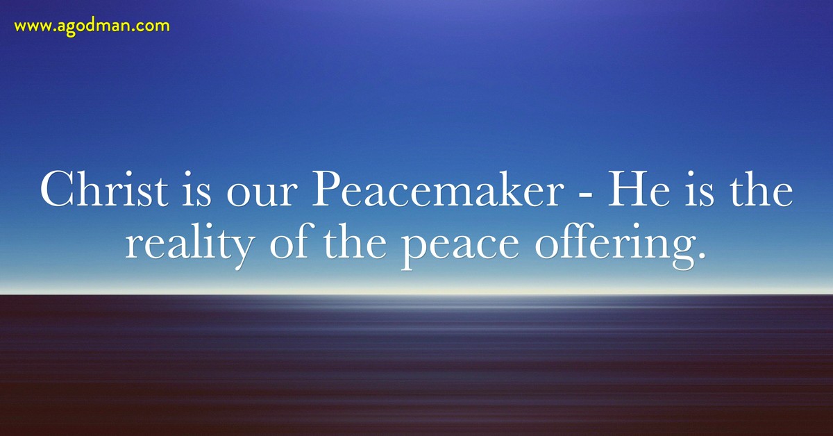 Christ is our Peacemaker - He is the reality of the peace offering.