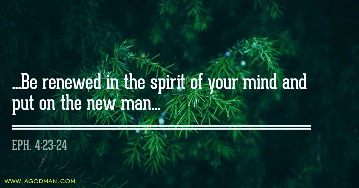 Eph. 4:23-24 ...Be renewed in the spirit of your mind and put on the new man...