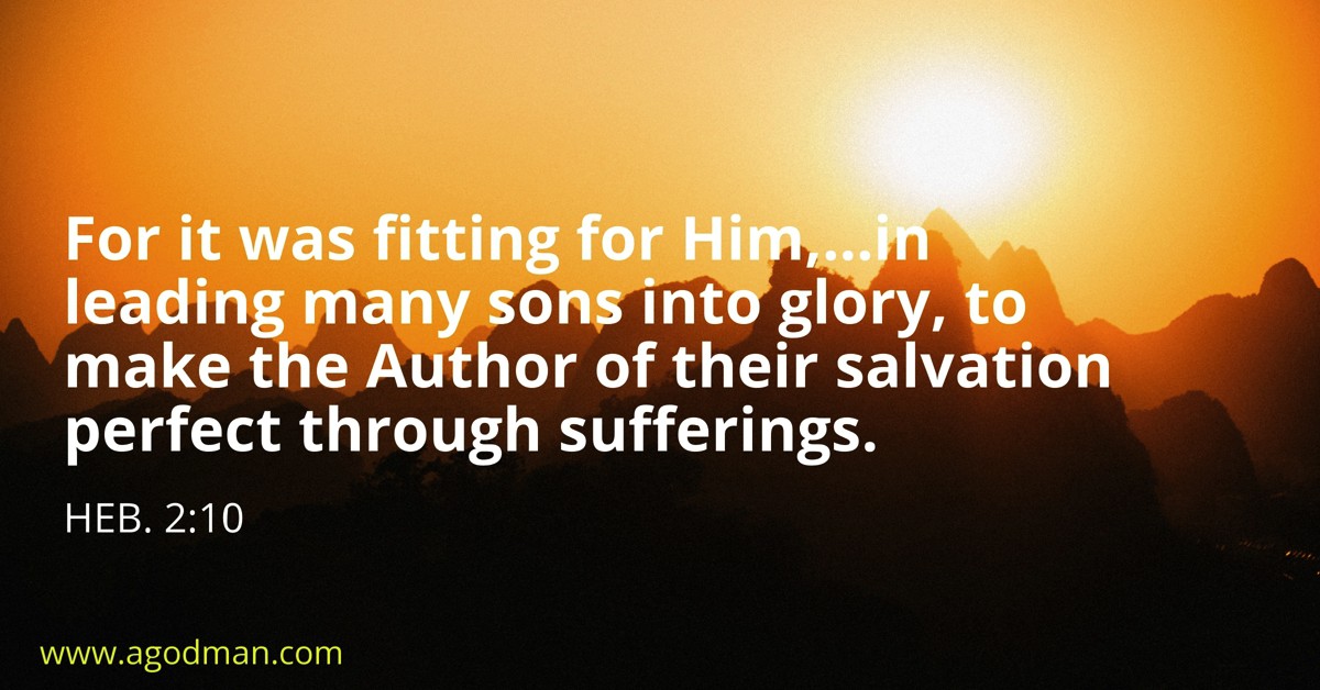 Heb. 2:10 For it was fitting for Him,...in leading many sons into glory, to make the Author of their salvation perfect through sufferings.
