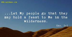 Exo. 5:1 ...Let My people go that they may hold a feast to Me in the wilderness.
