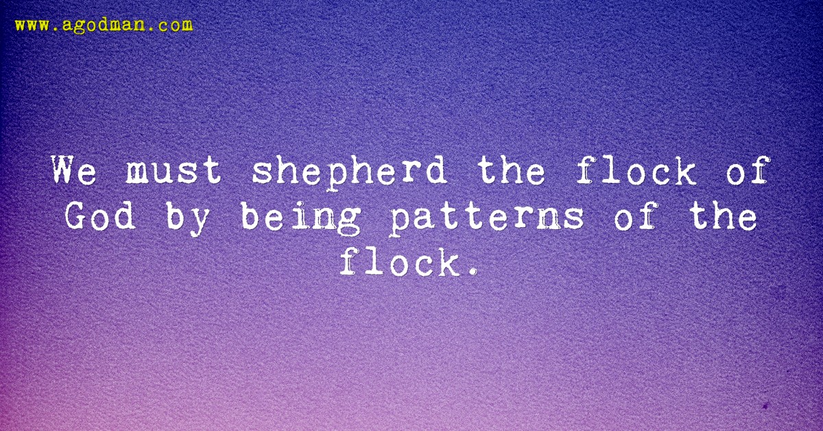 We must shepherd the flock of God by being patterns of the flock.