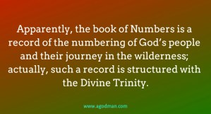 Apparently, the book of Numbers is a record of the numbering of God’s people and their journey in the wilderness; actually, such a record is structured with the Divine Trinity.