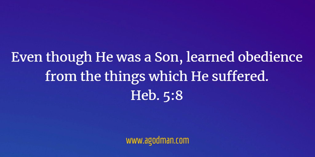 Even though He was a Son, learned obedience from the things which He suffered. Heb. 5:8