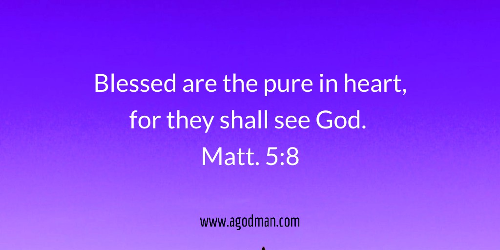 Blessed are the pure in heart, for they shall see God. Matt. 5:8