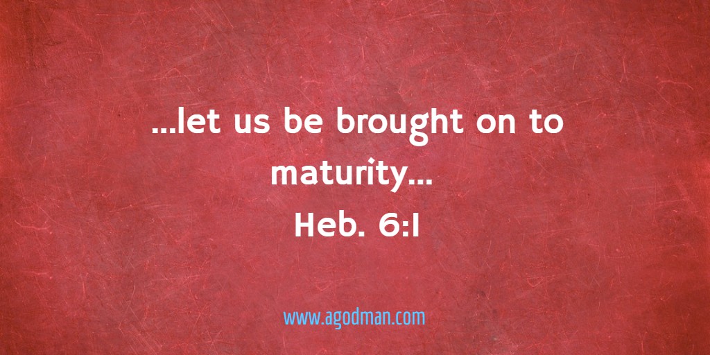...let us be brought on to maturity... Heb. 6:1