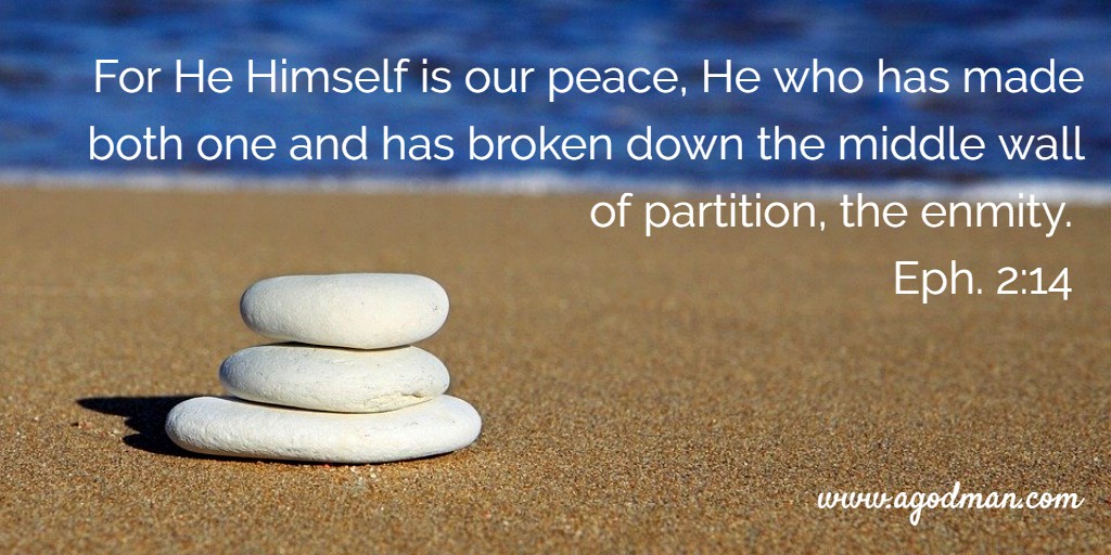 For He Himself is our peace, He who has made both one and has broken down the middle wall of partition, the enmity. Eph. 2:14