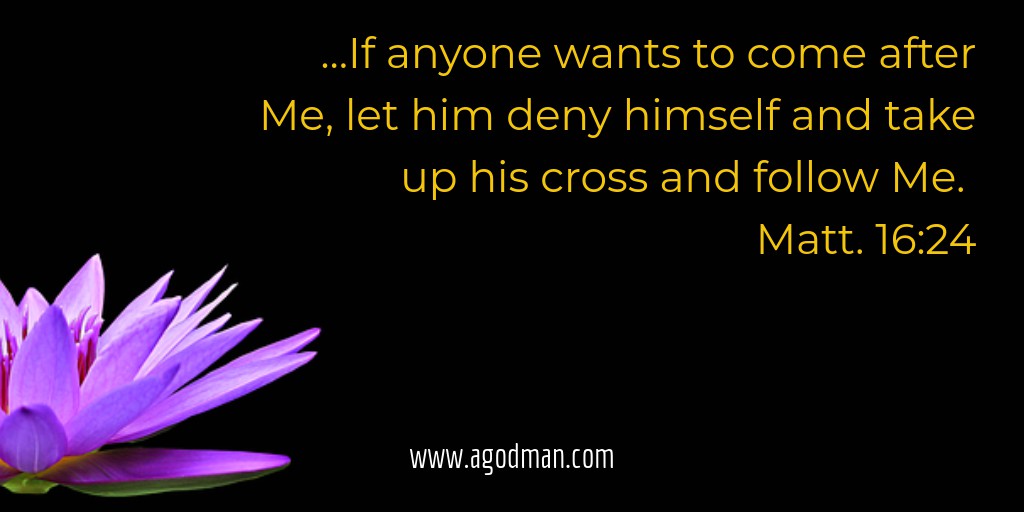 …If anyone wants to come after Me, let him deny himself and take up his cross and follow Me. Matt. 16:24