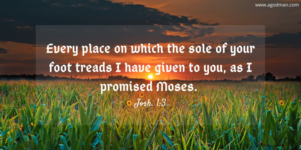 Every place on which the sole of your foot treads I have given to you, as I promised Moses. Josh. 1:3