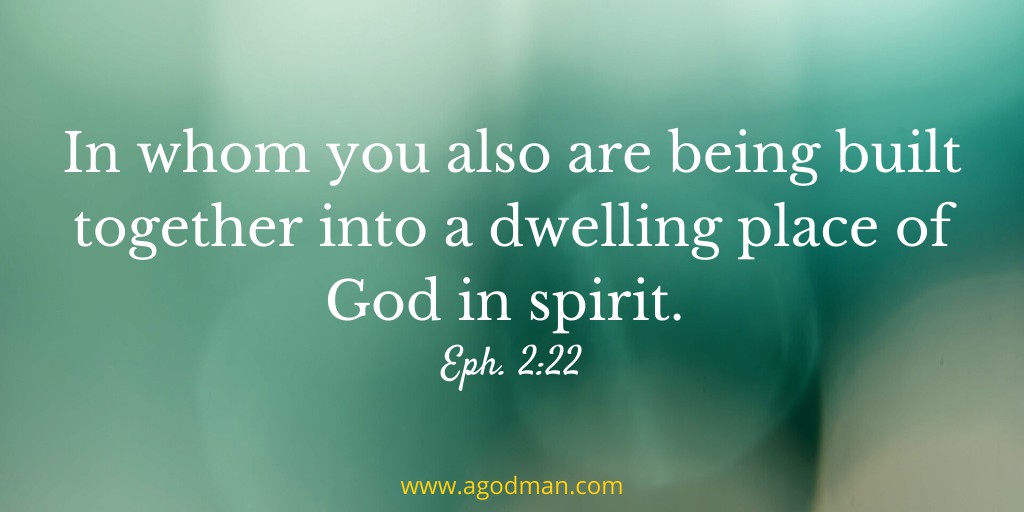 In whom you also are being built together into a dwelling place of God in spirit. Eph. 2:22