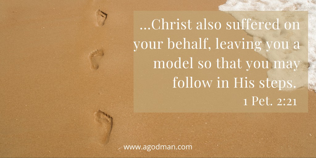 …Christ also suffered on your behalf, leaving you a model so that you may follow in His steps. 1 Pet. 2:21