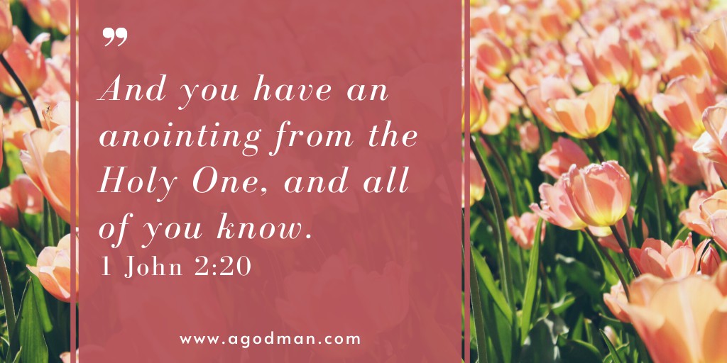 And you have an anointing from the Holy One, and all of you know. 1 John 2:20