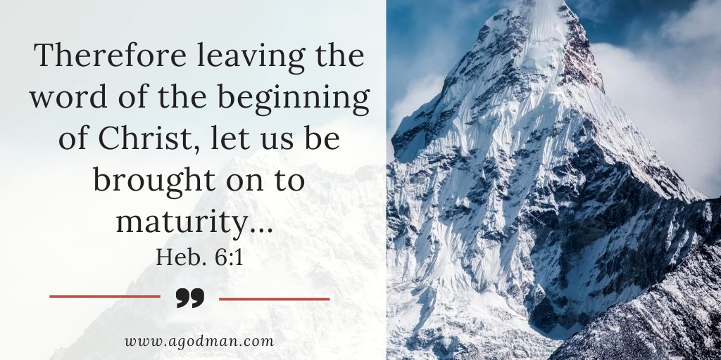 Therefore leaving the word of the beginning of Christ, let us be brought on to maturity… Heb. 6:1