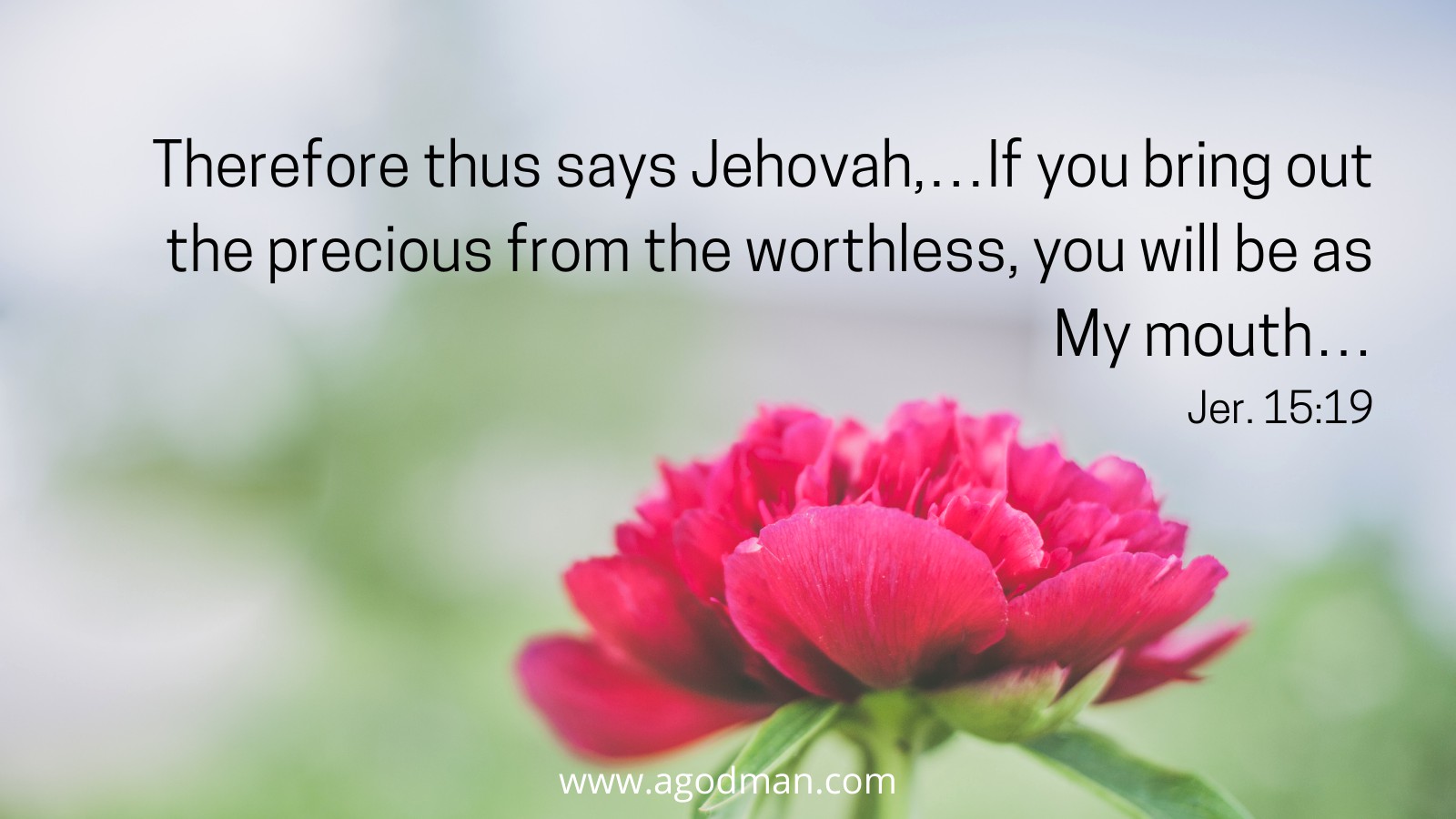 Therefore thus says Jehovah,…If you bring out the precious from the worthless, you will be as My mouth… Jer. 15:19