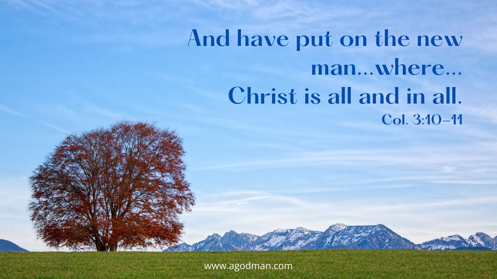 And have put on the new man...where...Christ is all and in all. Col. 3:10-11