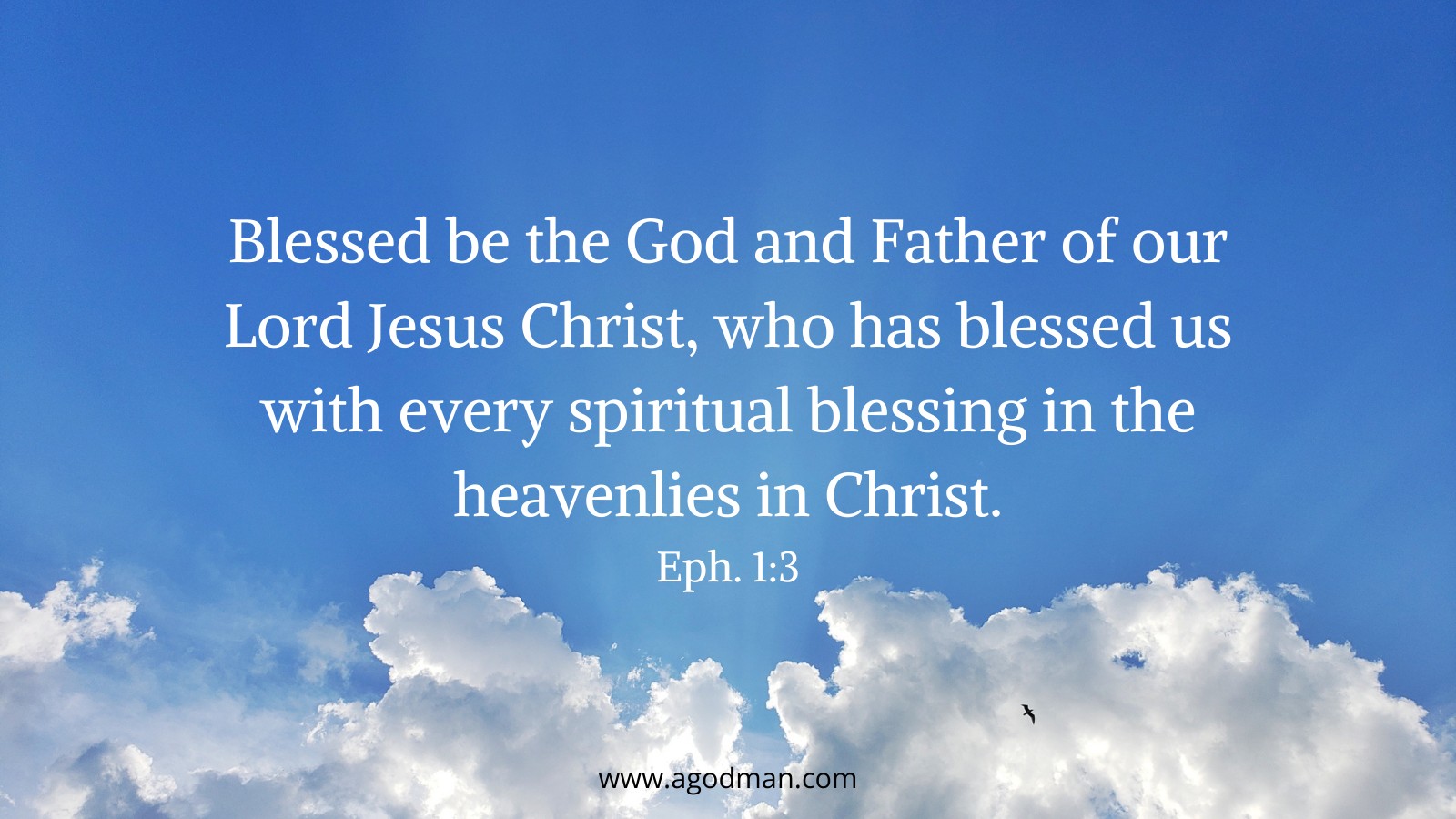 Blessed be the God and Father of our Lord Jesus Christ, who has blessed us with every spiritual blessing in the heavenlies in Christ. Eph. 1:3