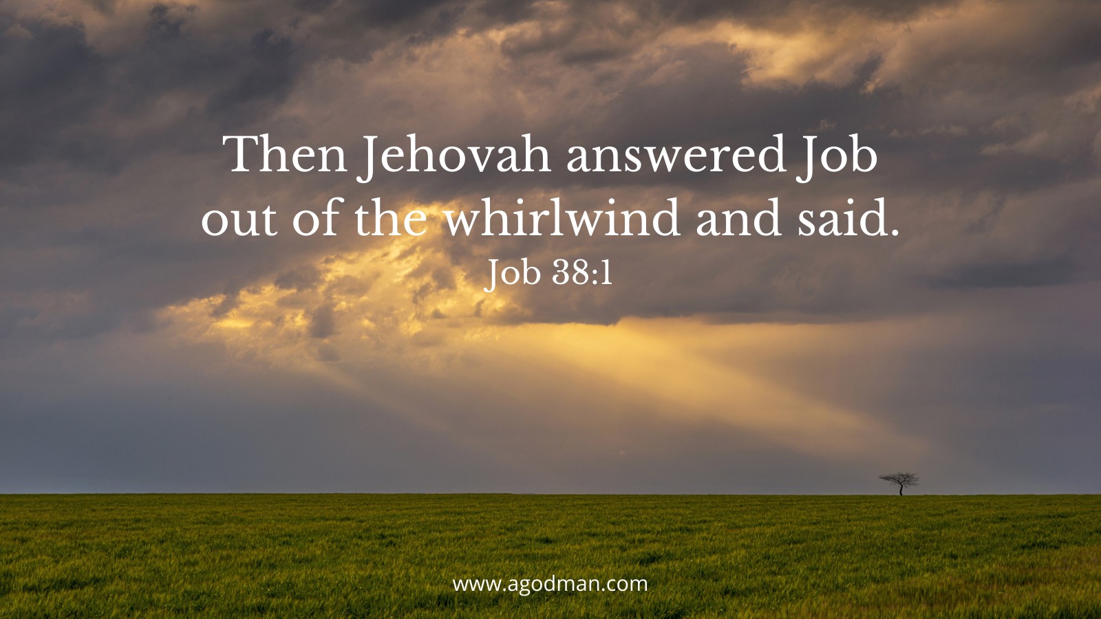 Then Jehovah answered Job out of the whirlwind and said. Job 38:1