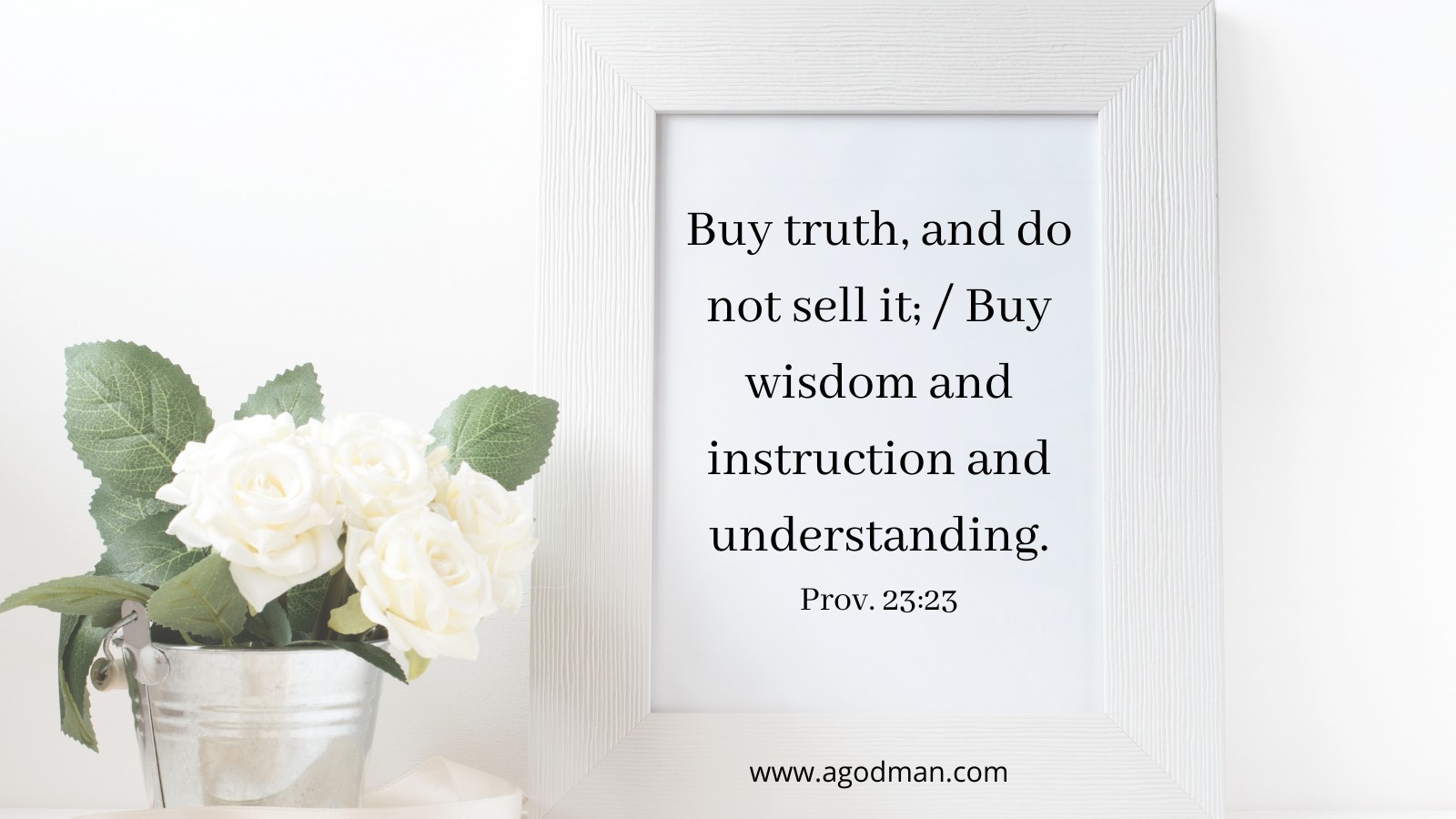 Buy truth, and do not sell it; / Buy wisdom and instruction and understanding. Prov. 23:23
