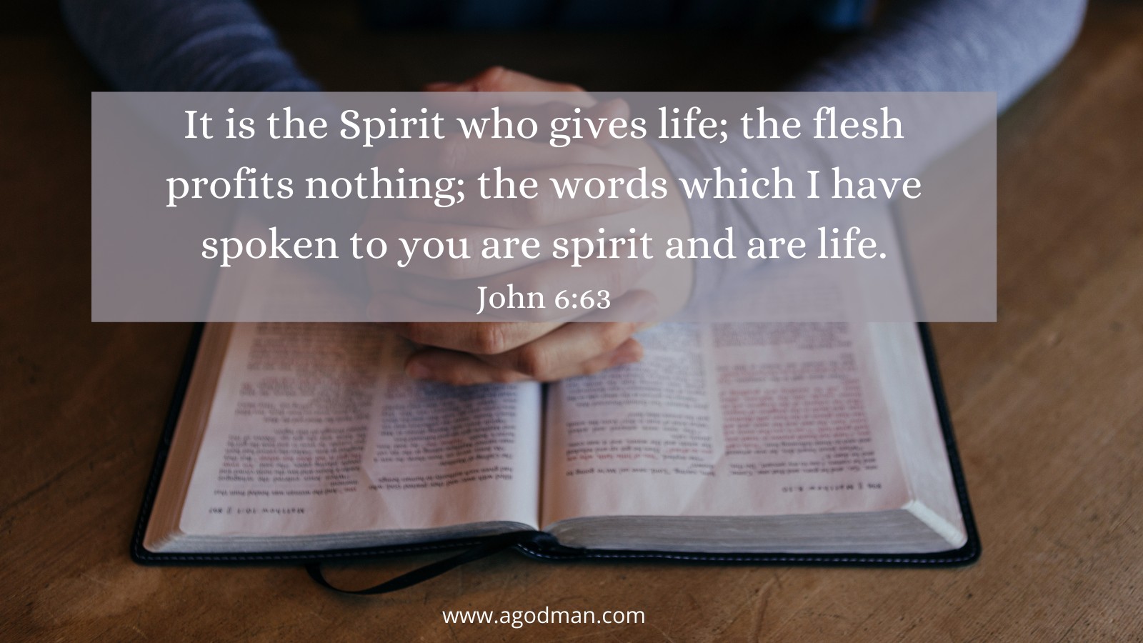 It is the Spirit who gives life; the flesh profits nothing; the words which I have spoken to you are spirit and are life. John 6:63