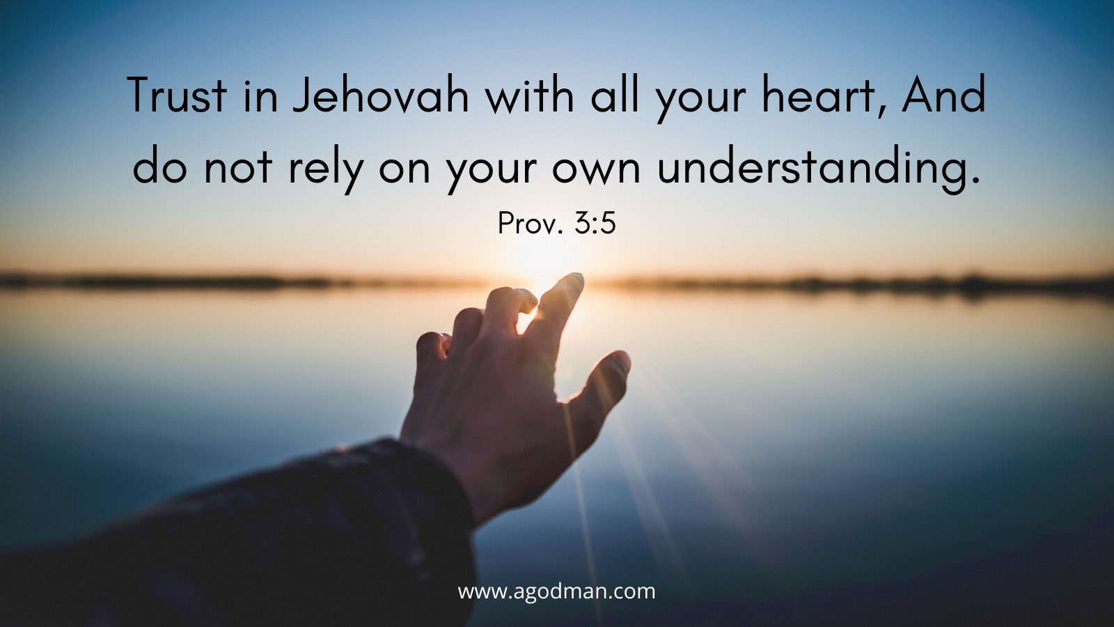 Trust in Jehovah with all your heart, And do not rely on your own understanding. Prov. 3:5