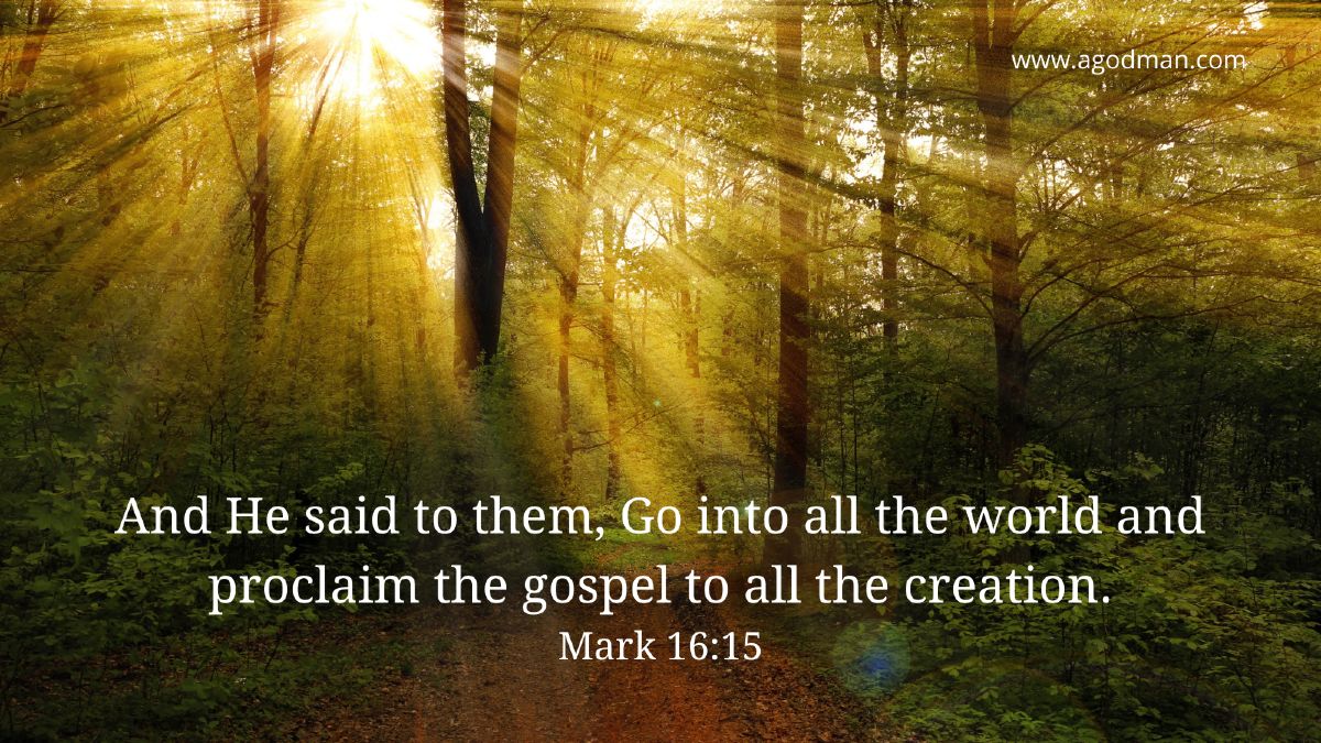 And He said to them, Go into all the world and proclaim the gospel to all the creation. Mark 16:15