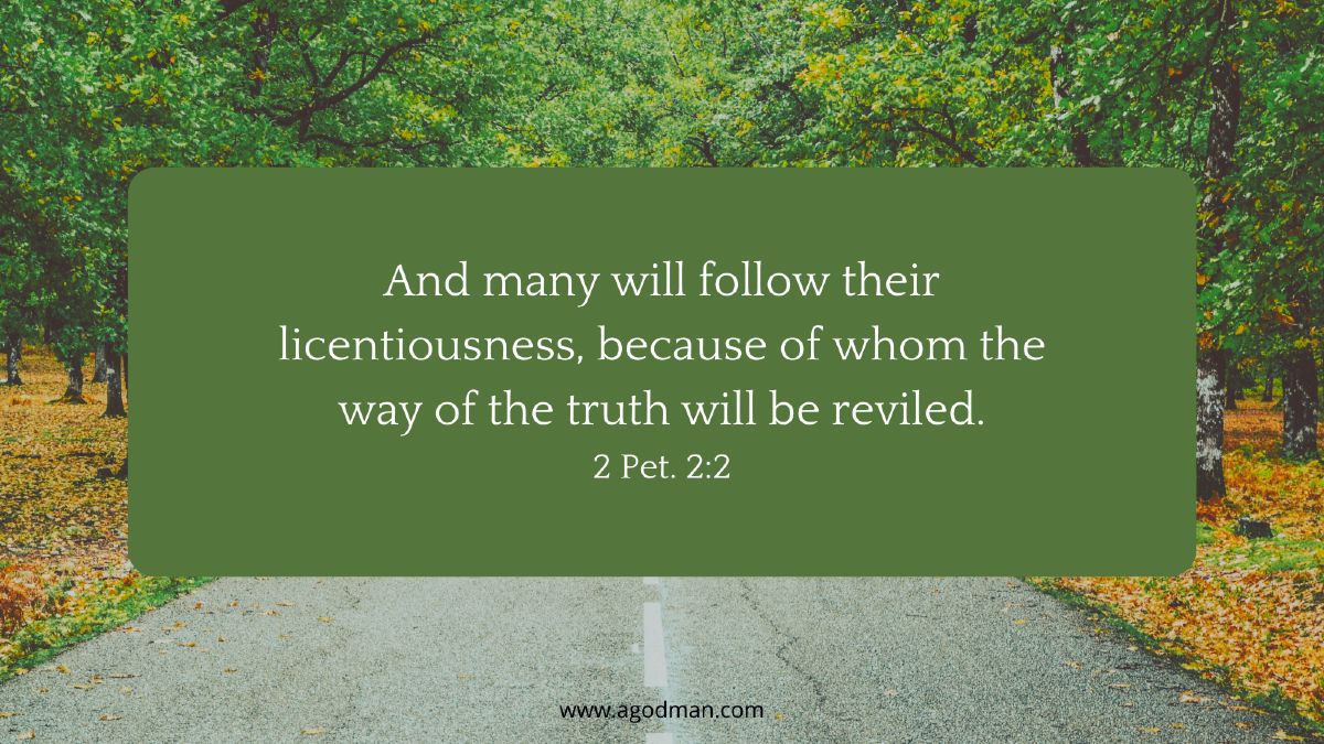 And many will follow their licentiousness, because of whom the way of the truth will be reviled. 2 Pet. 2:2