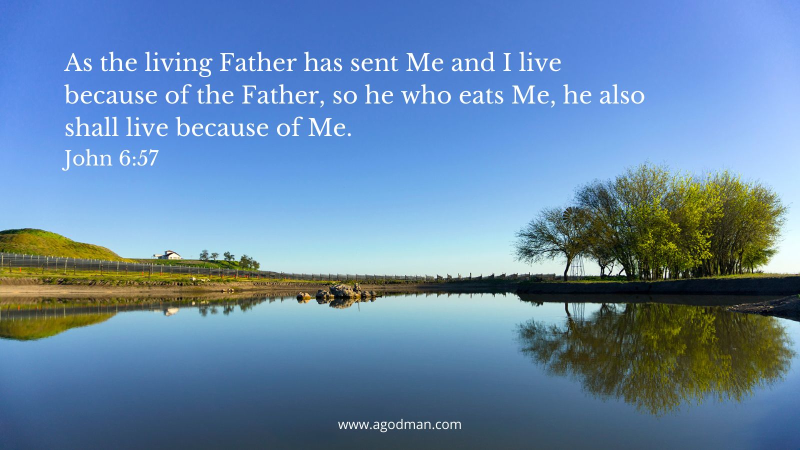 As the living Father has sent Me and I live because of the Father, so he who eats Me, he also shall live because of Me. John 6:57