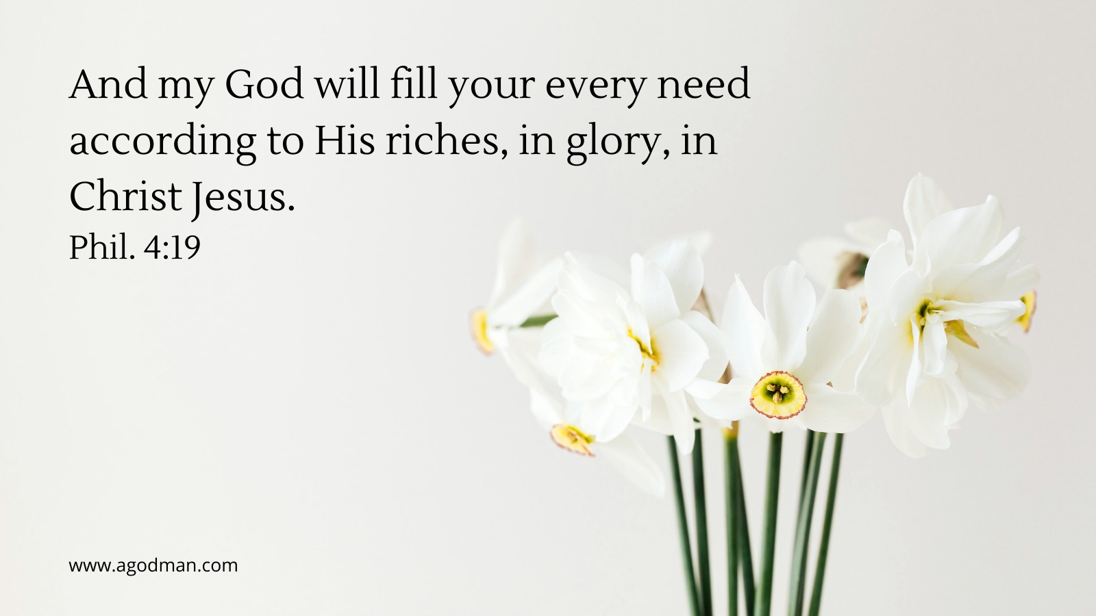 And my God will fill your every need according to His riches, in glory, in Christ Jesus. Phil. 4:19