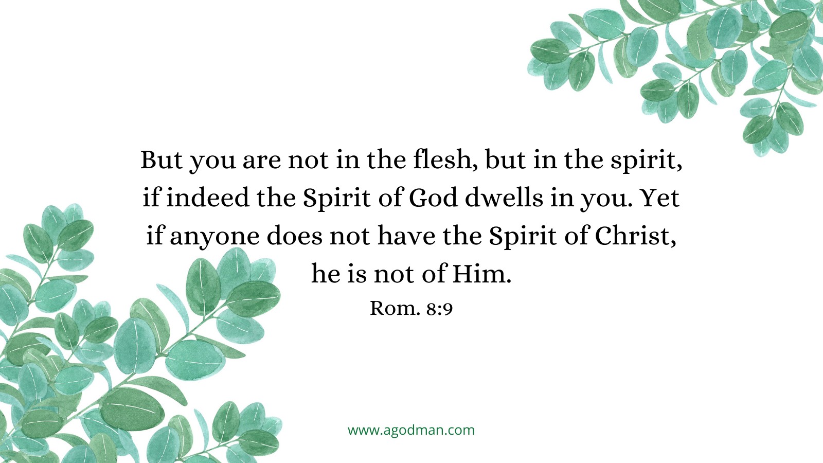 But you are not in the flesh, but in the spirit, if indeed the Spirit of God dwells in you. Yet if anyone does not have the Spirit of Christ, he is not of Him. Rom. 8:9
